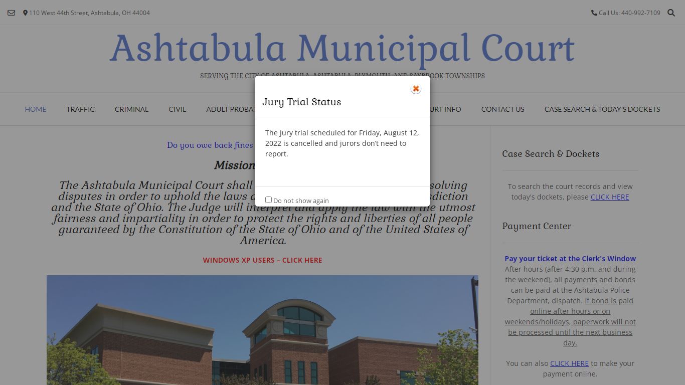 Ashtabula Municipal Court – Serving the City of Ashtabula ...